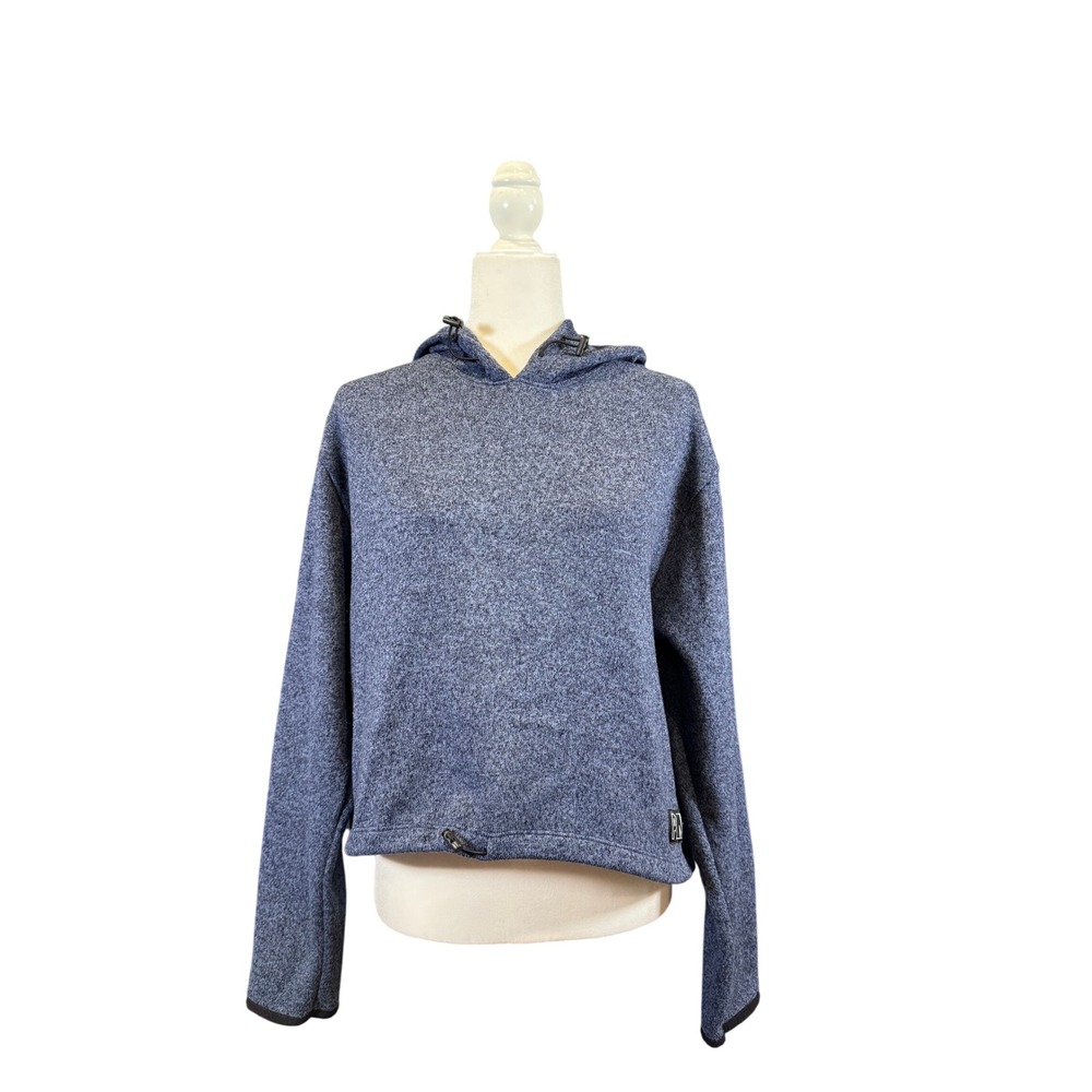 PINK Victoria's Secret Pullover Hoodie Blue Marl Sweater Knit Cropped Large